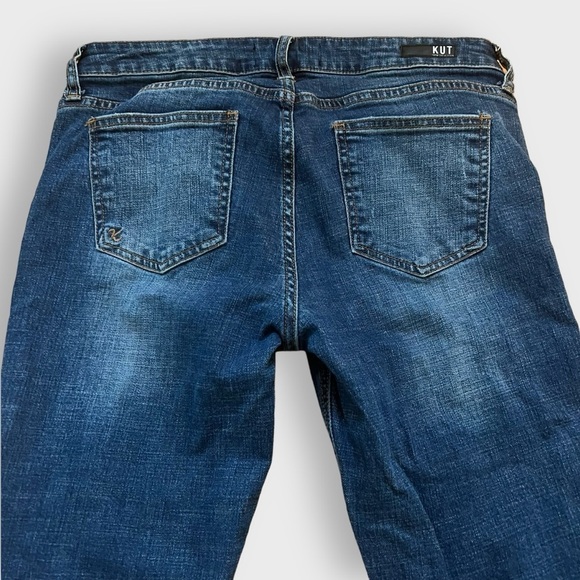 Kut from the Kloth Catherine Boyfriend Distressed Dark Wash Denim Jeans Size 6 - Picture 7 of 14